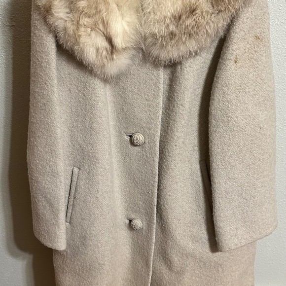 Unknown Jackets & Blazers - Vintage silver cashmere and silver fox dress coat